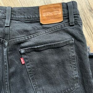 LEVI’S Premium high-rise, cropped, flare jeans, 30, black